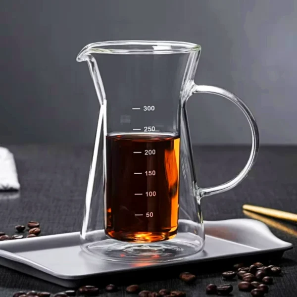 Cafetera de vidrio con filtro de acero