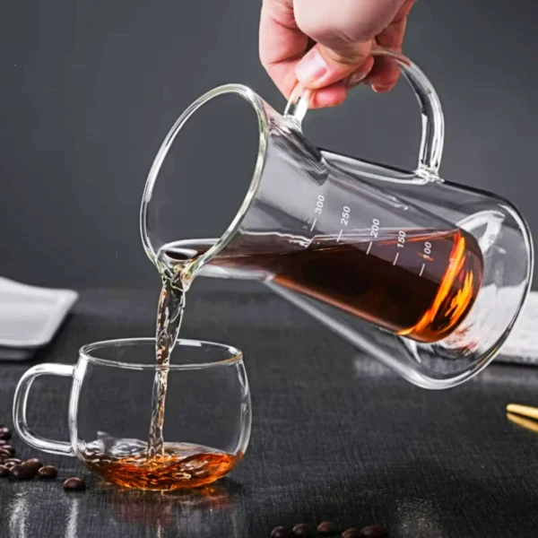 Cafetera de vidrio con filtro de acero