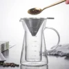 Cafetera de vidrio con filtro de acero